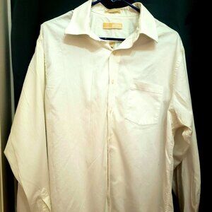 Classy Men's XL Michael Kors Off White Stripped Dress Shirt